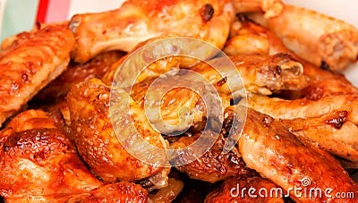 Hot and spicy, delicious deep fried buffalo chicken wings Stock Photo
