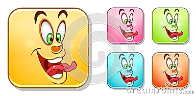 Hot spicy Emoticons Collection Vector Illustration