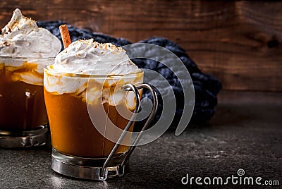 Hot and spicy pumpkin latte Stock Photo