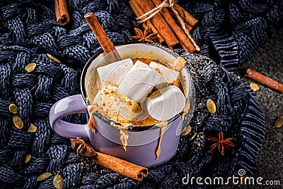 Hot spicy pumpkin white chocolate Stock Photo