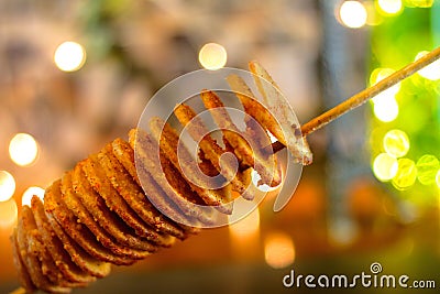 Tornado Potato with hot & spicy taste Stock Photo