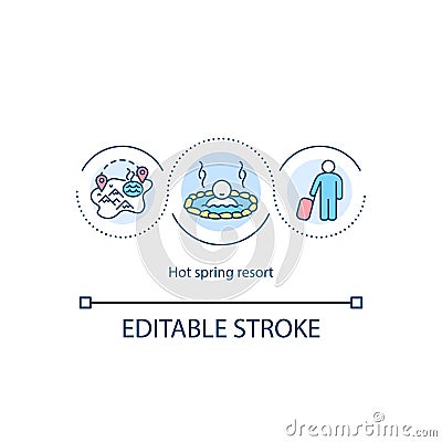 Hot spring resorts concept icon Vector Illustration