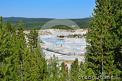 Hot spring in Yellowstone, Wyoming Editorial Stock Photo