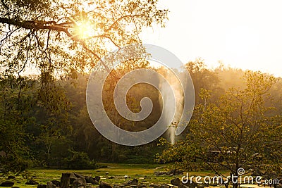 Hot spring in thailand. Stock Photo