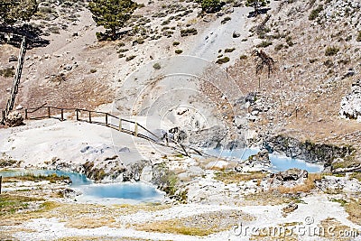 Hot springs at hot creek geological site near mammouth Stock Photo