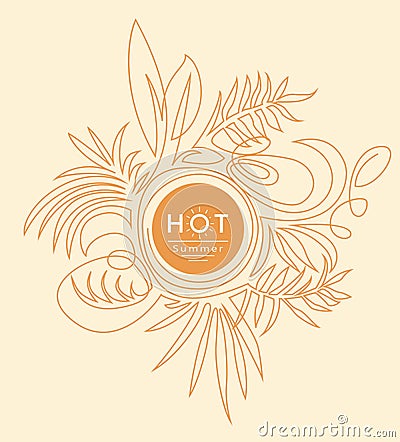 Hot Summer - outline illustration Vector Illustration