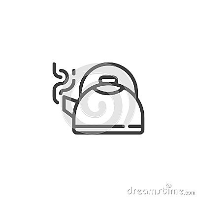 Hot tea kettle line icon Vector Illustration