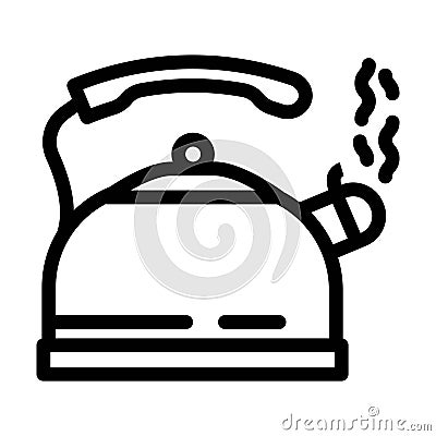 hot tea kettle line icon vector illustration Vector Illustration