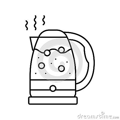 hot tea kettle line icon vector illustration Vector Illustration