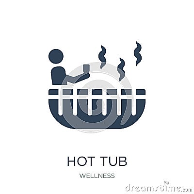 hot tub icon in trendy design style. hot tub icon isolated on white background. hot tub vector icon simple and modern flat symbol Vector Illustration