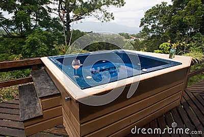 Hot tub in paradise Stock Photo