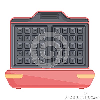 Hot waffle maker icon cartoon vector. Iron cooker Vector Illustration