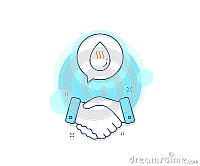 Hot water drop line icon. Clean aqua sign. Vector Vector Illustration