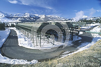 Hot water to electric power at the Geothermal Power Plant at Mammoth-Pacific, CA Editorial Stock Photo