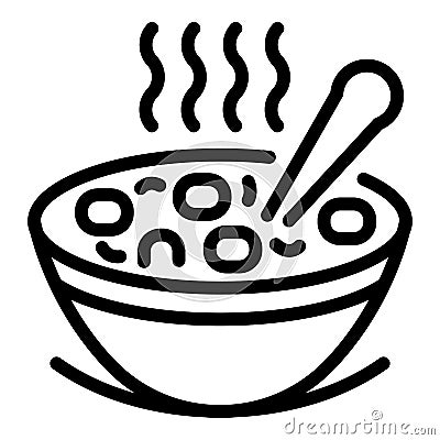 Hot wheat flakes icon, outline style Vector Illustration