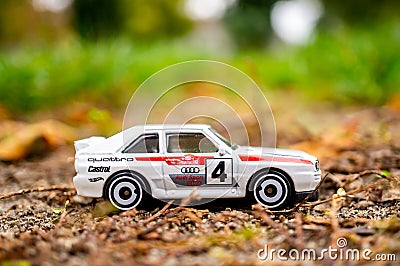 Hot Wheels Audi Quattro sport toy car Editorial Stock Photo