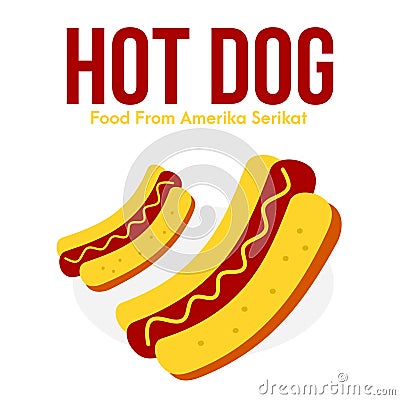 hotdog food sosial media template design for promotion and advertising Vector Illustration