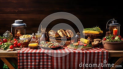 hotdogs party bbq food Cartoon Illustration