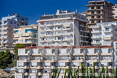 Hotel apartments in Saranda, Albania. Stock Photo