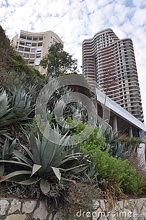 Hotel architecture building green nature plants Stock Photo