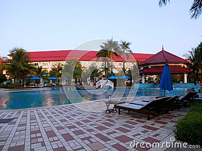 Hotel area in Cambodia Stock Photo