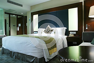 Hotel bedroom Stock Photo