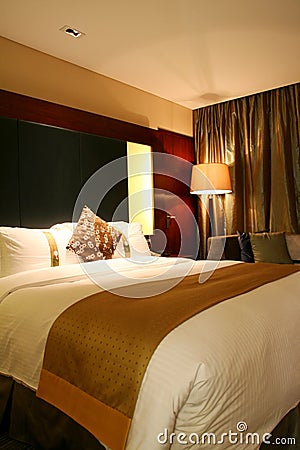 Hotel bedroom Stock Photo