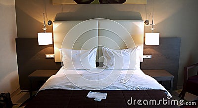 Hotel bedroom Stock Photo