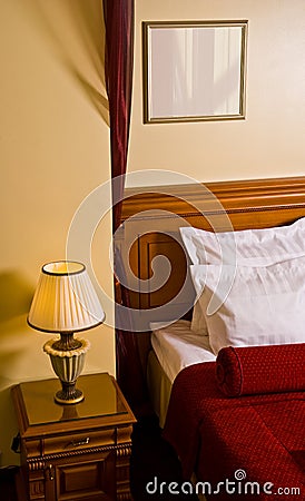 Hotel bedroom Stock Photo