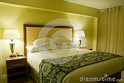 Hotel bedroom Stock Photo