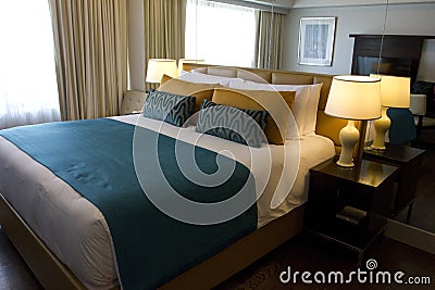 Hotel bedroom Stock Photo