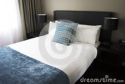 Hotel bedroom Stock Photo