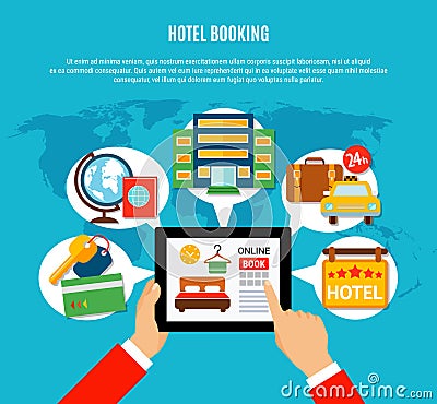 Hotel Booking Design Concept Vector Illustration