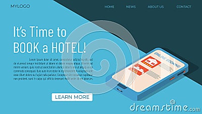 Hotel booking template concept Vector Illustration