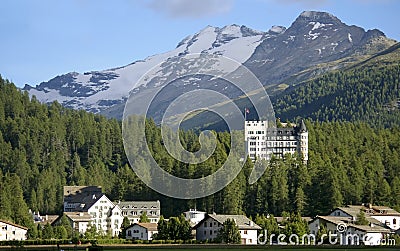 Hotel building mountain resort davos switzerland Stock Photo