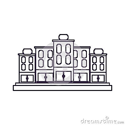 hotel buildings place isolated icon Cartoon Illustration