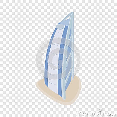 Hotel Burj Al Arab isometric icon Vector Illustration