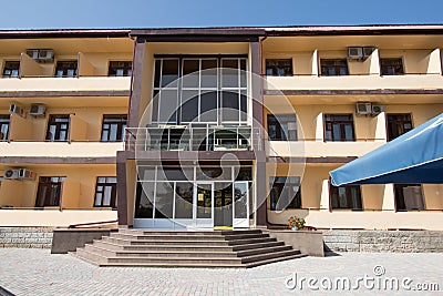 Hotel complex Dzhubga in Sochi. There are many sanatoriums, some buildings are being renovated Editorial Stock Photo