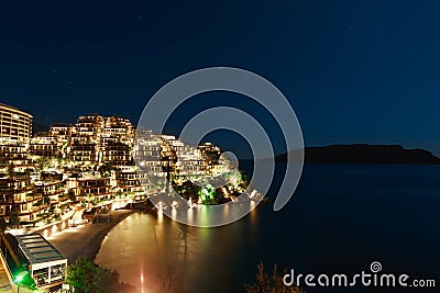 Hotel complex for rich people Dukley Gardens in Budva, Montenegr Stock Photo