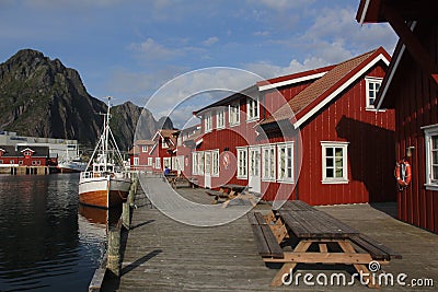 Hotel complex in the town of Svolvaer. Lofoten Islands. Northern Norway. Editorial Stock Photo