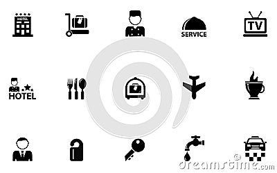 Hotel concept icons Vector Illustration