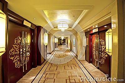 Hotel corridor Stock Photo