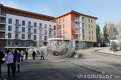 Hotel Crocus on Strbske Pleso. Editorial Stock Photo