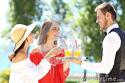 Hotel customers on summer vacations Stock Photo