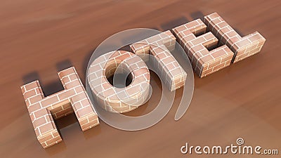 Hotel 3d extrude text Stock Photo