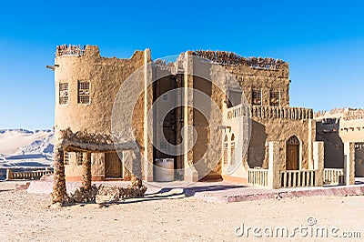 Hotel in Dakhla, Egypt. Stock Photo