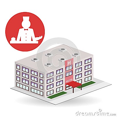 Hotel design. travel icon. Isolated and flat illustration Vector Illustration