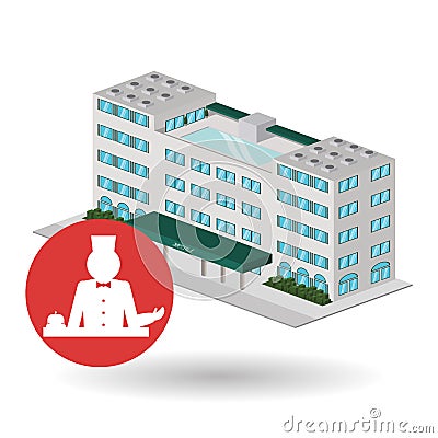 Hotel design. travel icon. Isolated and flat illustration Vector Illustration