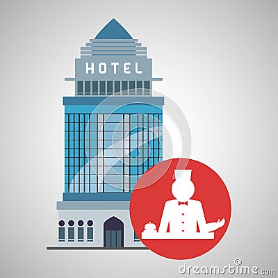 Hotel design. travel icon. Isolated and flat illustration Vector Illustration