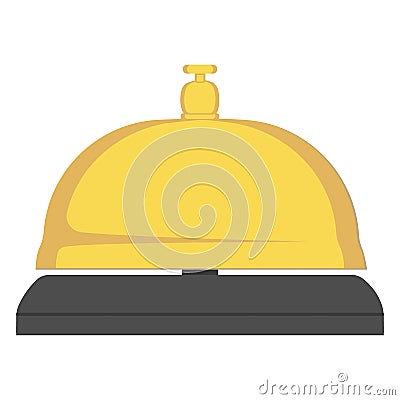 Hotel desk bell, service bell, bell icon at the reception. Flat vector illustration. Vector Illustration